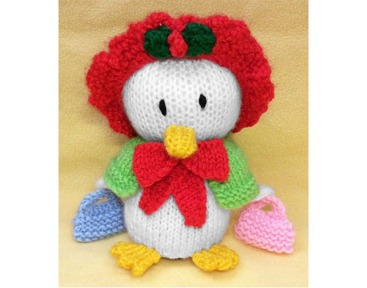 KNITTING PATTERN - Christmas Jemima Puddleduck orange cover or 15 cms toy