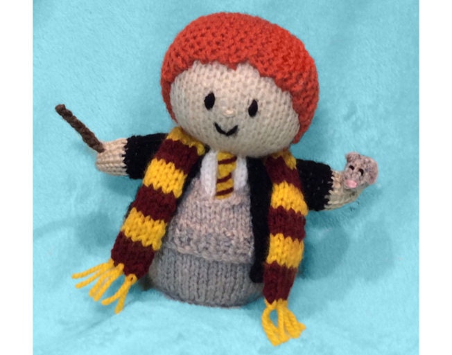 KNITTING PATTERN - Ron Weasley inspired Choc cover or 15 cms toy