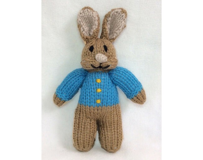 KNITTING PATTERN - Peter Rabbit inspired finger Puppet 14 cms Bunny Easter toy