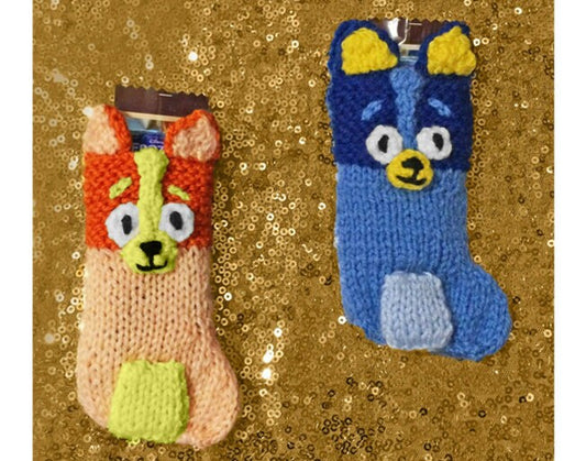 KNITTING PATTERN - Bluey 26cm Christmas stocking decorations