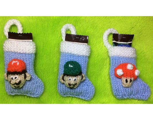 KNITTING PATTERN - Mario Christmas stocking decoration