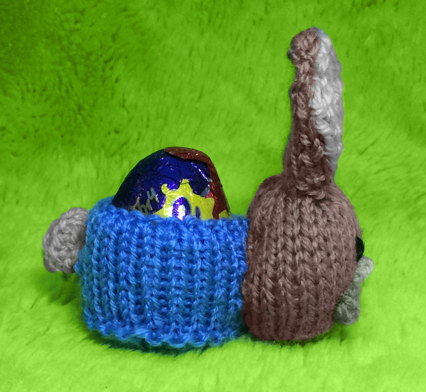 KNITTING PATTERN - Easter Peter Rabbit inspired choc cover fits Creme Egg