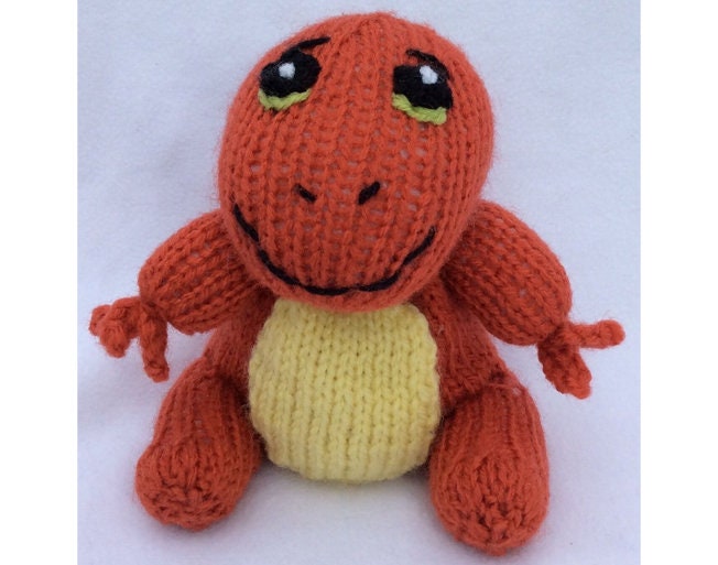 KNITTING PATTERN - Charmander inspired chocolate orange cover/ 13 cms toy