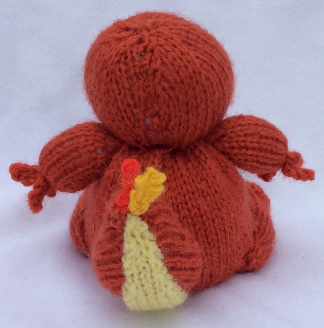 KNITTING PATTERN - Charmander inspired chocolate orange cover/ 13 cms toy