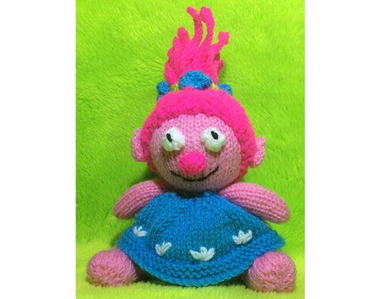 KNITTING PATTERN - Poppy the Troll inspired choc orange cover or 20 cms toy