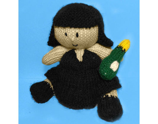 KNITTING PATTERN - Nessa the Party Girl chocolate orange cover / 14 cms toy