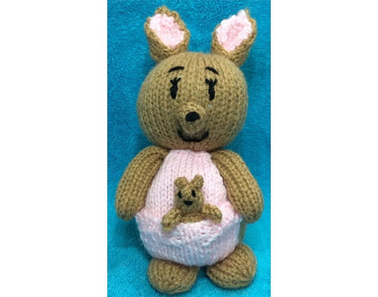 KNITTING PATTERN - Kangaroo and Joey chocolate orange cover or 18 cms toy