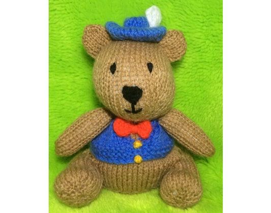 KNITTING PATTERN - Bertie Bear chocolate orange cover / 16 cms teddy toy