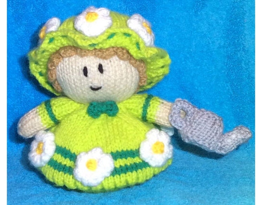 KNITTING PATTERN - Watering The Daisies inspired chocolate orange cover / 15 cms teddy toy