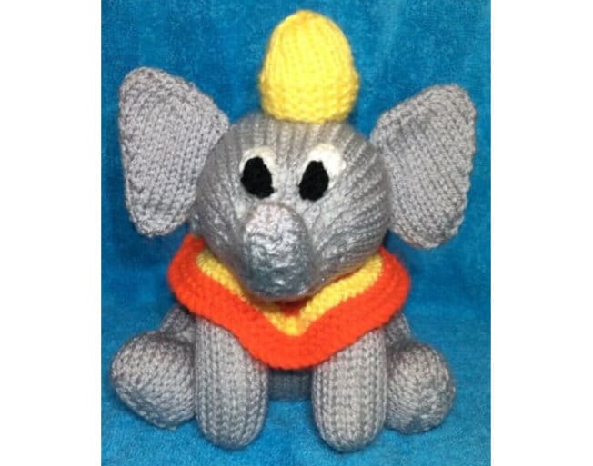 KNITTING PATTERN - Circus Elephant inspired chocolate orange cover / 18 cms Elephant toy