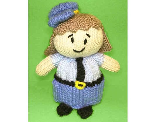 KNITTING PATTERN - Police Officer inspired choc orange cover /17cm toy