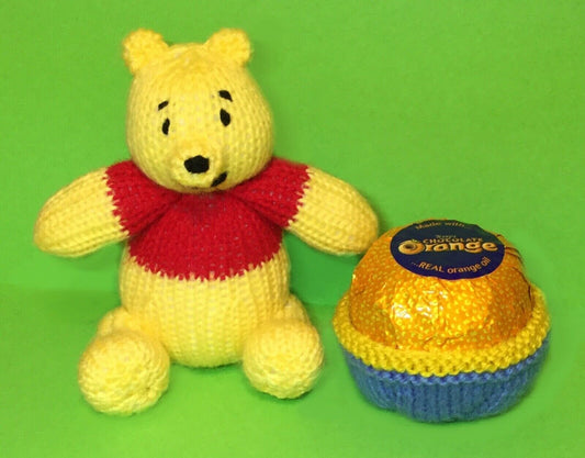 KNITTING PATTERN - Winnie the Pooh Sweet Pot 13cms toy -holds choc orange