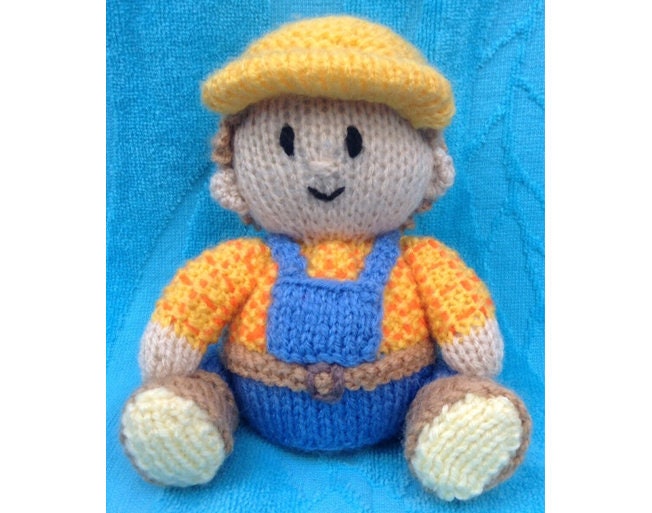 KNITTING PATTERN - Bob the Builder chocolate orange cover or 15 cms toy