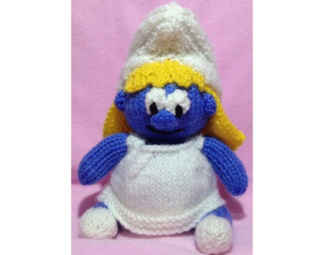 KNITTING PATTERN - Smurfette inspired choc orange cover or 18 cms toy