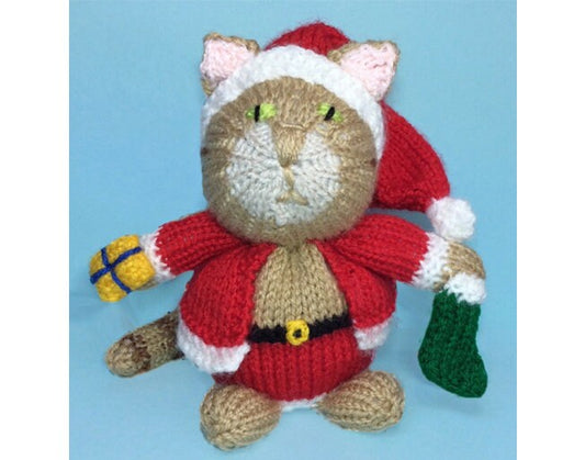 KNITTING PATTERN - Christmas Tom Kitten orange cover or 15 cms toy