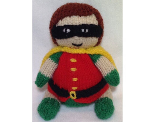 KNITTING PATTERN - Robin from Batman orange cover or 14 cms toy