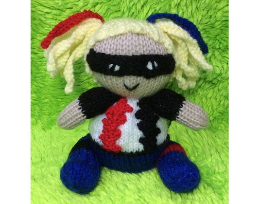 KNITTING PATTERN - Harley Quinn orange cover or 15 cms toy