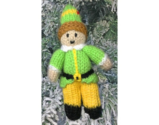 KNITTING PATTERN - Christmas Elf Bauble 15 cms tree decoration