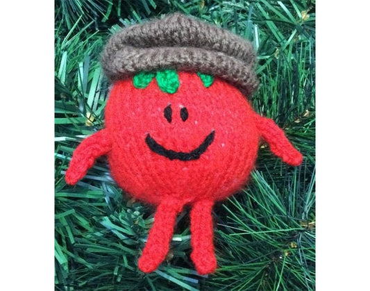 KNITTING PATTERN - Christmas Tiny Tom Tomato inspired toy 10cms doll