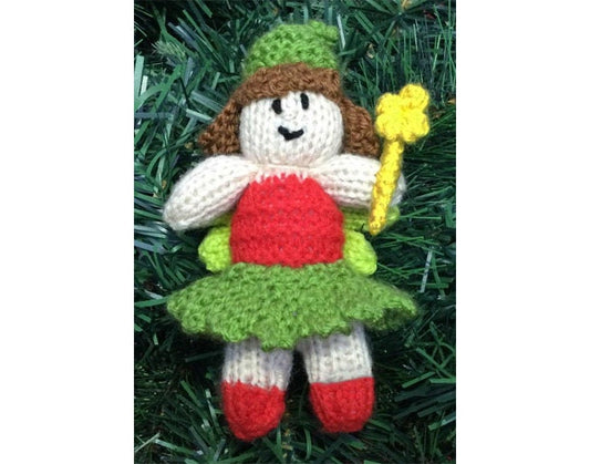 KNITTING PATTERN - Christmas Fairy Pixie Bauble 12 cms tree decoration