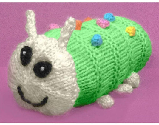 KNITTING PATTERN - Chocolate Caterpillar inspired 18 cms soft toy doll