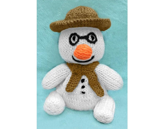 KNITTING PATTERN - Christmas Elton Snowman choc orange cover or 15 cms toy