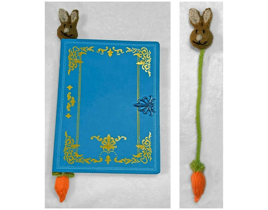 KNITTING PATTERN - Easter Peter the Bunny Rabbit inspired Bookmark 20 cms long