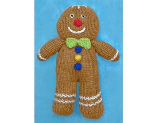 KNITTING PATTERN - Christmas Gingerbread Man 23 cms Soft Plush Toy