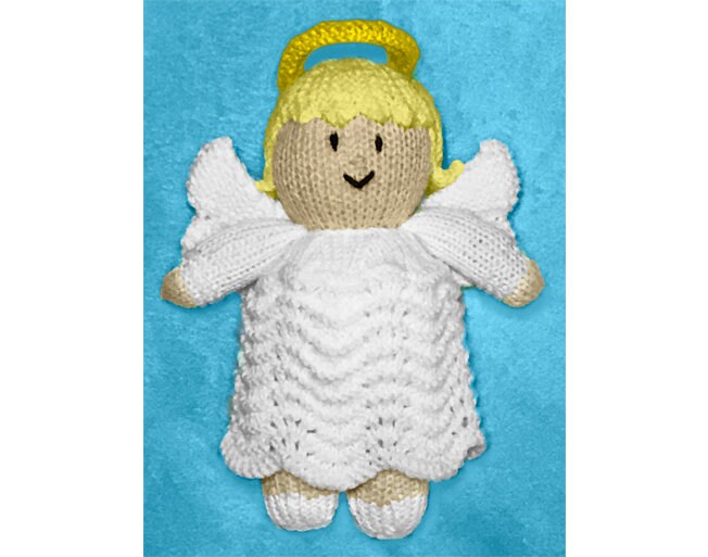 KNITTING PATTERN - Christmas Guardian Angel 23 cms Soft Plush Toy