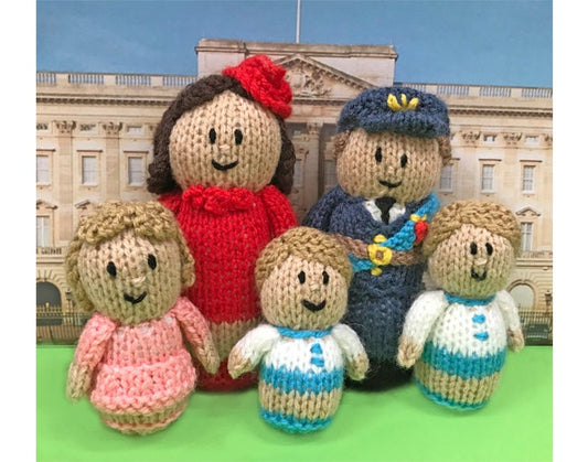 KNITTING PATTERN - Royal Jubilee Prince William, Kate & Kids 10 cms soft toy doll