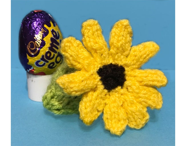 KNITTING PATTERN - Easter Sunflower Flower choc cover fits Creme Egg Ukraine