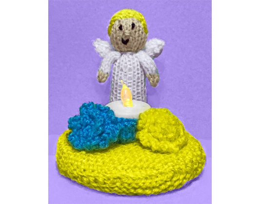 KNITTING PATTERN - Stand By Ukraine Tea Light Holder - Great for Charity Angel