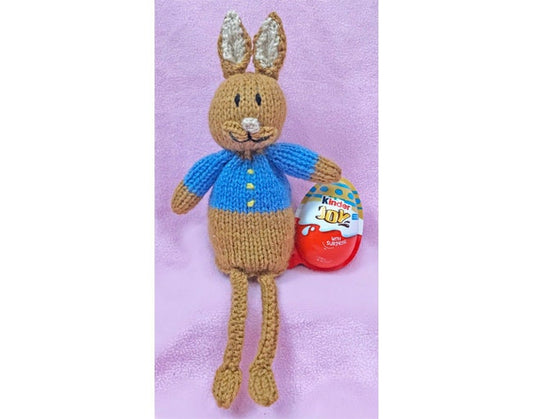 KNITTING PATTERN - Easter Peter Rabbit inspired choc cover fits Kinder Egg Joy