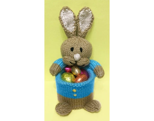KNITTING PATTERN - Easter Peter Rabbit inspired Holder 13 cms tall - fit tin can