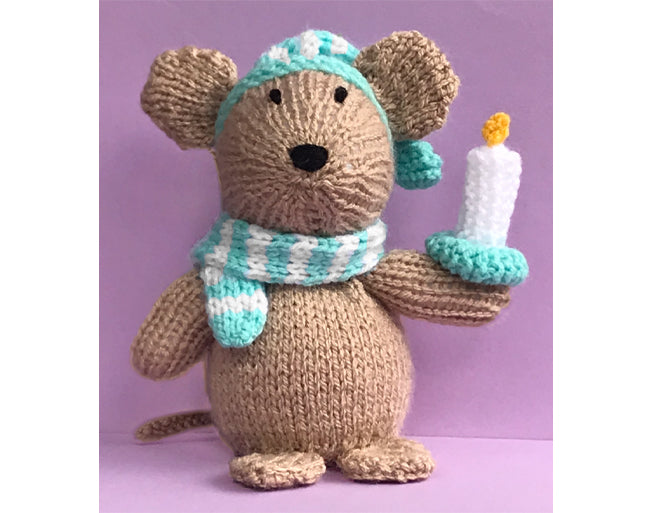 KNITTING PATTERN - Night Before Christmas Mouse chocolate cover / 16 cms toy