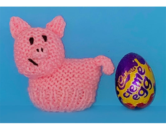 KNITTING PATTERN - Easter Pig Basket chocolate cover fits Farm Animal Creme Egg