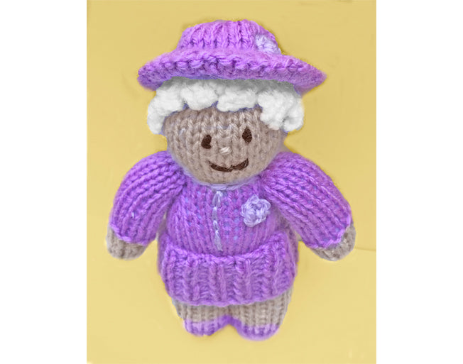 KNITTING PATTERN - Jubilee Royal Queen Finger Puppet 14 cms toy