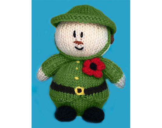 KNITTING PATTERN - Remembrance Solider chocolate orange cover / 15 cms toy