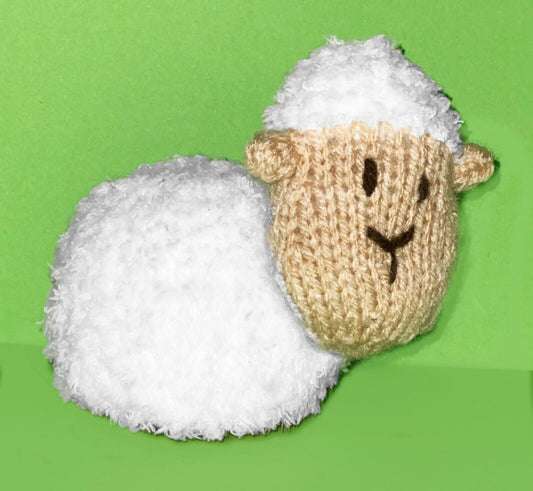 KNITTING PATTERN - Fluffy Sheep Lamb Choc Orange cover / 13 cms Easter toy