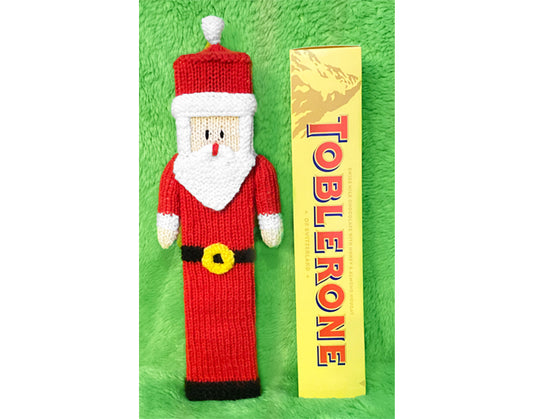 KNITTING PATTERN - Father Christmas Santa inspired Toblerone Cover Holder 32 cms