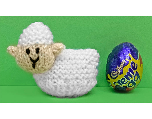 KNITTING PATTERN - Easter Sheep Lamb Basket chocolate cover fits Creme Egg