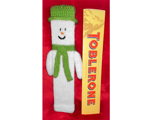 KNITTING PATTERN - Christmas The Snowman inspired Toblerone Cover Holder 32 cms